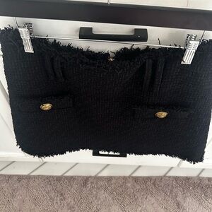 BALMAIN Black Tweed miniskirt size 38 US size 6